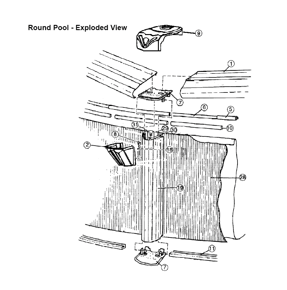 Replacement Parts for Sterling Pool - Steel Top Rails and Steel Verticals Replacement Parts for Sterling Pool - Steel Top Rails and Steel Verticals