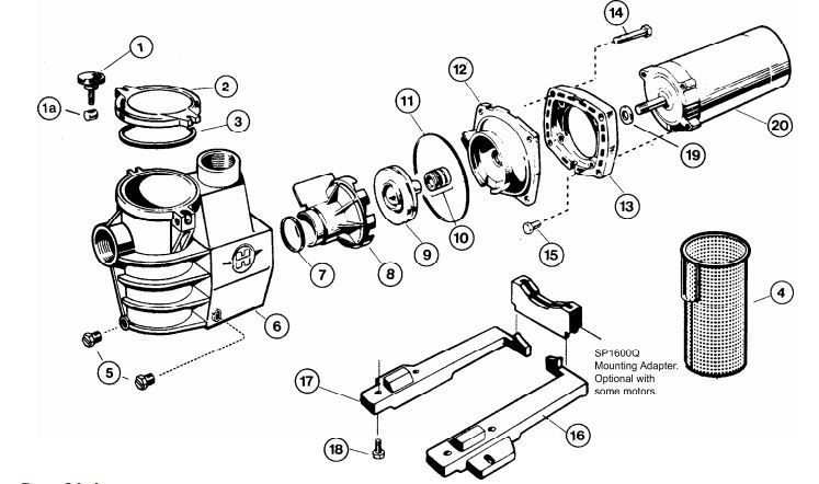 Hayward Max-Flo SP1800X and SP2800X Pump Series Replacement Parts