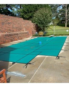16x32 Solid Vinyl Rectangle Rayner Pool Cover with  Mesh Drain