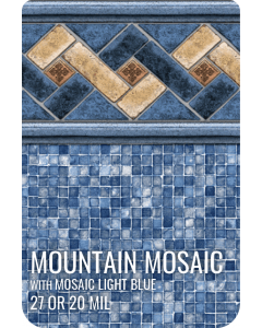 Mountain Mosaic with Mosaic Light Blue Inground Pool Liner available in 27 and 20 mil