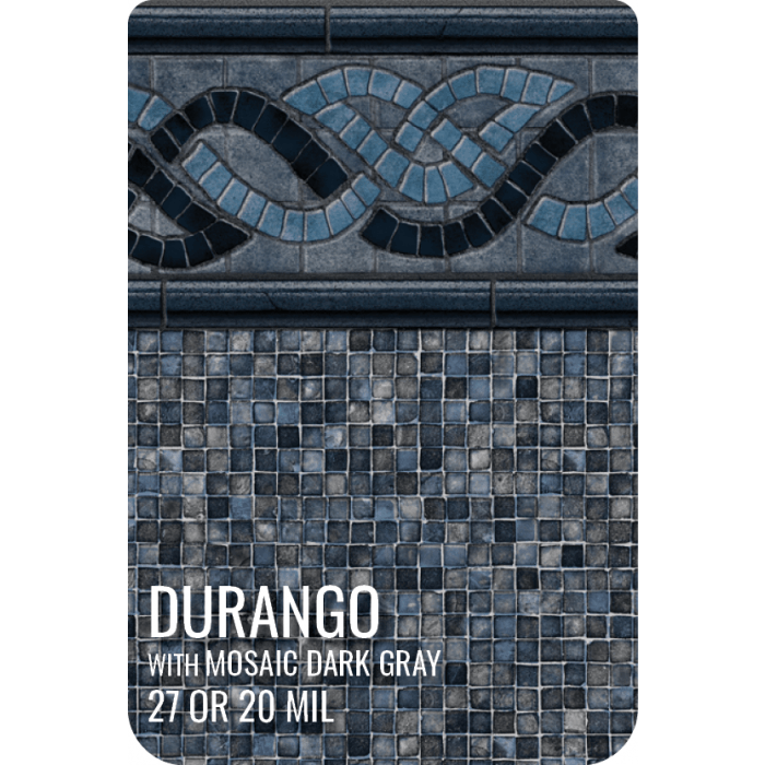 Durango - Mosaic Dark Gray Inground Pool Liner available in 27 mil or 20 mil 