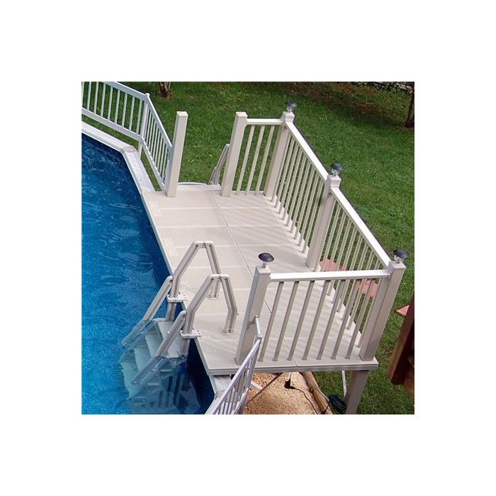 Vinyl Works 5 X 10 Resin Pool Deck Model RD - Taupe (FOR OVAL POOLS ONLY) 