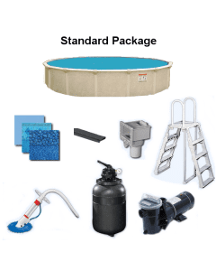12' Round 52" Wall Ashwood Resin Pool Package 