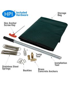 16'x32' Rectangle w/ 4'x8' Center End Step HPI Yard Guard Standard Mesh 90% Safety Cover 