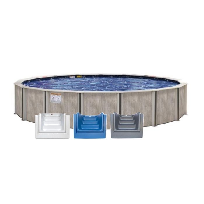 24' Round 52' Wall Ashwood With In-Step System Pool Package
