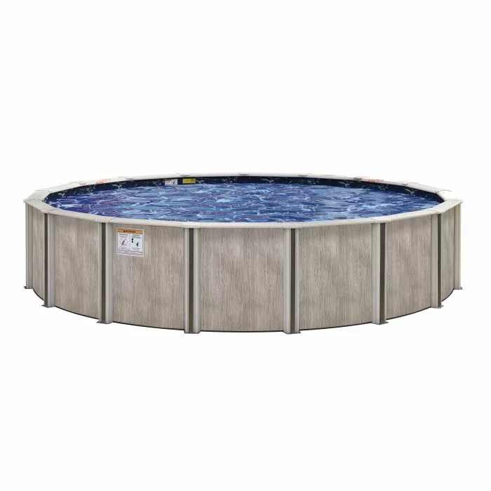 27' Round 52" Wall Ashwood Resin Pool Package