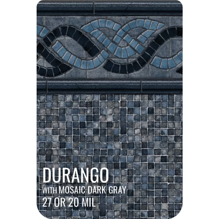 Durango - Mosaic Dark Gray Inground Pool Liner available in 27 mil or 20 mil