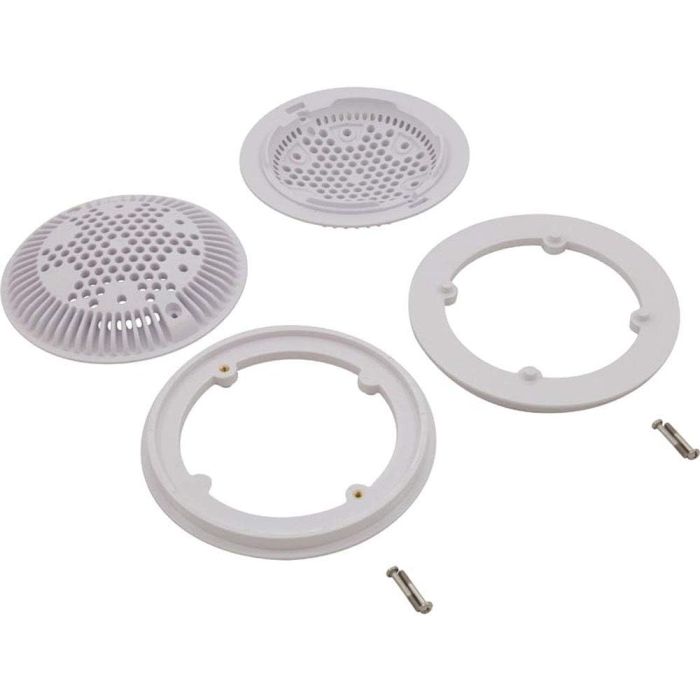 Hayward 8" White Round Frame and Cover Dual Suction Outlet with Grate