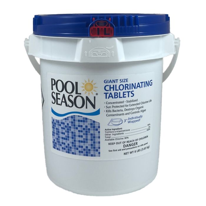 Pool Season Giant Size Chlorinating 3" Tablets 8 lb. Bucket