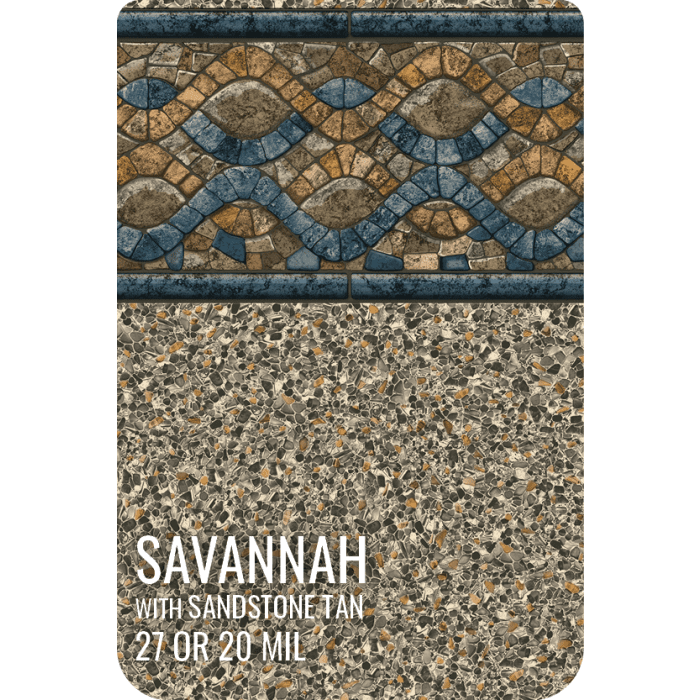 Savannah with Sandstone Tan Inground Pool Liner 27 mil.