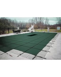14'x28' Rectangle w/ 4'x8' Center End Step HPI AquaMaster Solid Safety Cover 