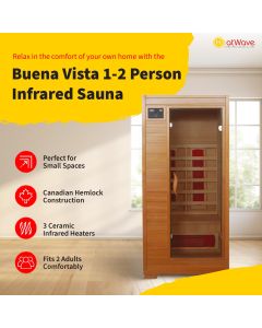 Buena Vista 1-2 Person Hemlock Infrared Sauna with 3 Ceramic Heaters - SA2400