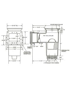 Hayward SP10841OM Auto-Skim Pool Skimmer - Outside Mount - 1 1/2" FIP with Square Cover