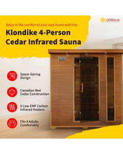 Klondike 4-Person Cedar Infrared Sauna with 9 Heaters - SA1318