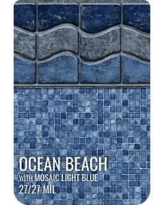 Ocean Beach - Mosaic Light Blue Inground Pool Liner 27 mil. - Clearance- By GLI