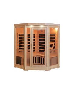 Sonoma 3-Person Hemlock Infrared Corner Sauna with 7 Carbon Heaters - SA7019