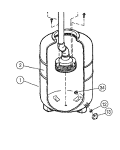 Tank with decals - Embassy V-Series Sand Filter