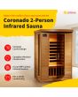 Coronado 2-Person Hemlock Deluxe Infrared Sauna with 6 Carbon Heaters - SA2409