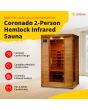 Coronado 2-Person Hemlock Infrared Sauna with 5 Ceramic Heaters - SA2406 